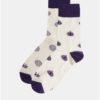 Fialovo–krémové vzorované ponožky Fusakle Cvibl