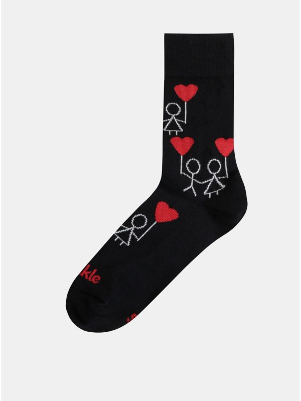 Čierne dámske vzorované ponožky Fusakle Frajeri