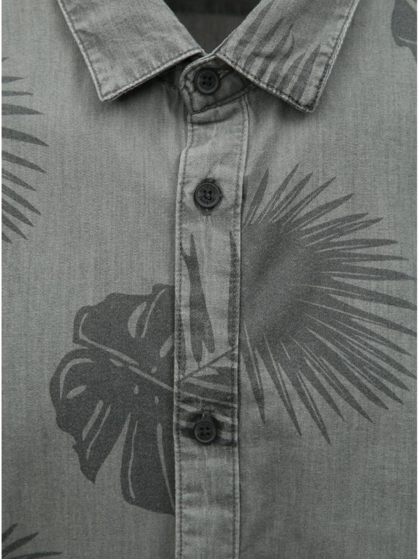 Sivá vzorovaná slim fit košeľa ONLY & SONS Simon