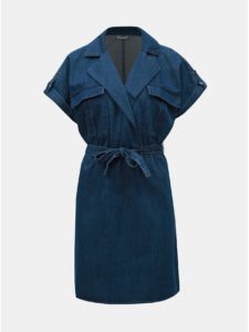 Modré rifľové košeľové šaty Noisy May Vera