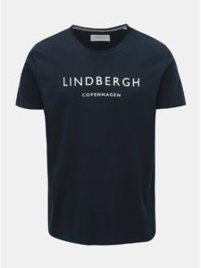 Tmavomodré tričko s potlačou Lindbergh