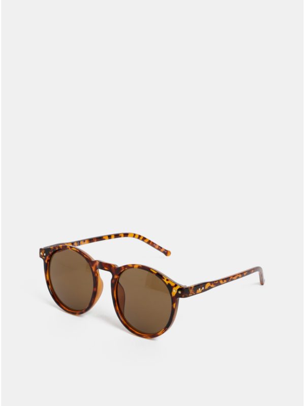 Hnedé vzorované slnečné okuliare Pieces Centucky
