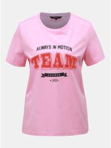 Ružové tričko s potlačou VERO MODA Team