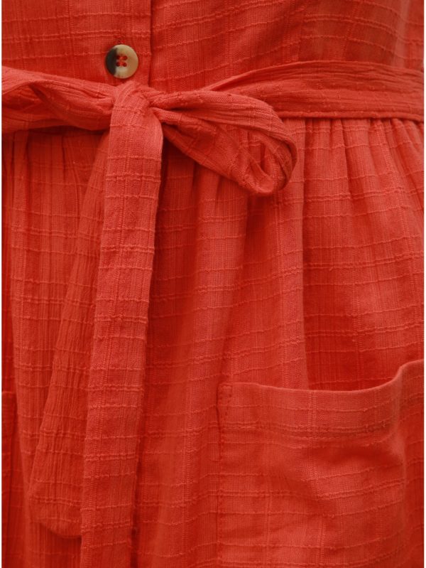 Oranžové šaty s vreckami Miss Selfridge