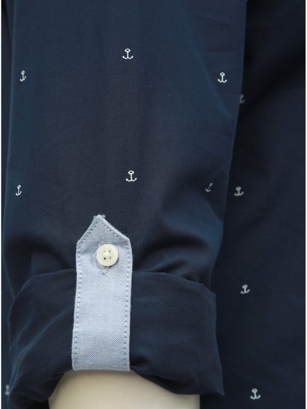 Tmavomodrá vzorovaná slim fit košeľa Jack & Jones Sailor