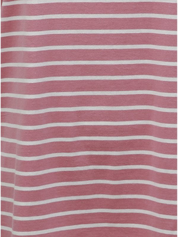 Ružové pruhované basic tričko s rozparkami Ulla Popken
