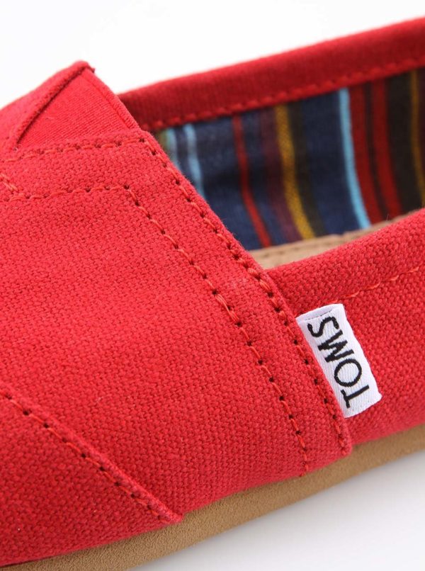 Červené pánske loafers TOMS Canvas Classic