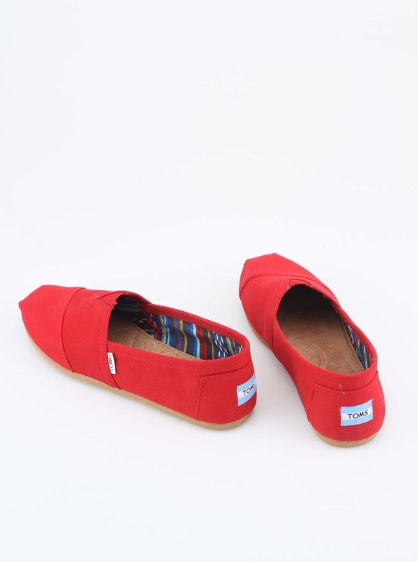 Červené dámske loafers TOMS Canvas Classic