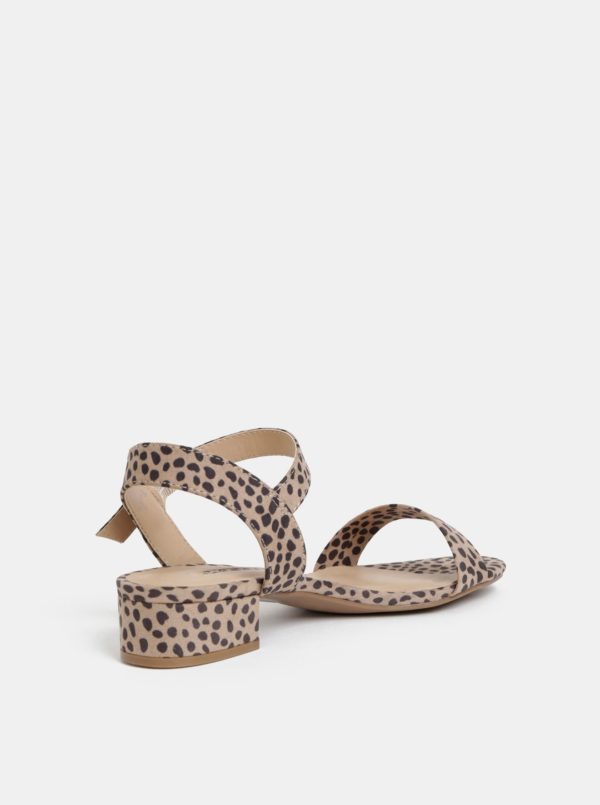 Béžové sandále s gepardím vzorom Dorothy Perkins