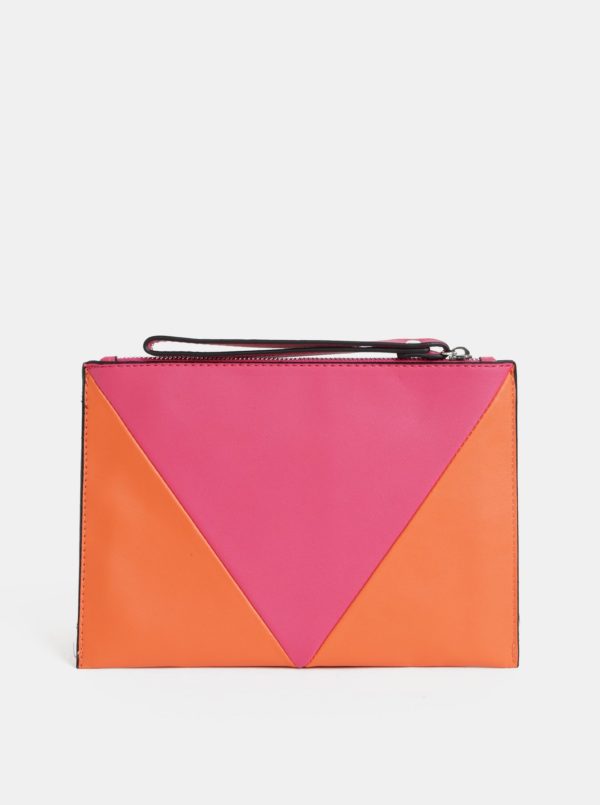 Oranžovo–ružová listová kabelka Dorothy Perkins