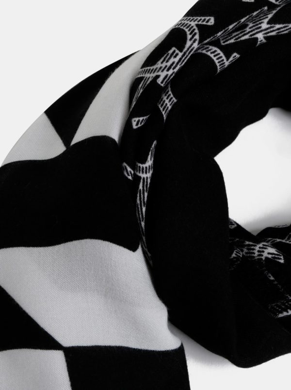 Bielo–čierna vzorovaná šatka Calvin Klein Jeans