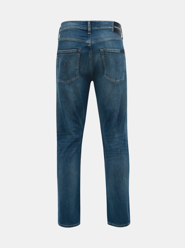 Modré pánske tapered fit rifle Calvin Klein Jeans