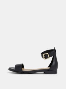 Čierne kožené sandále Selected Femme Merle