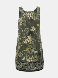Kaki kvetované puzdrové šaty Dorothy Perkins Petite