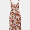 Krémové kvetované šaty na ramienka Dorothy Perkins Petite