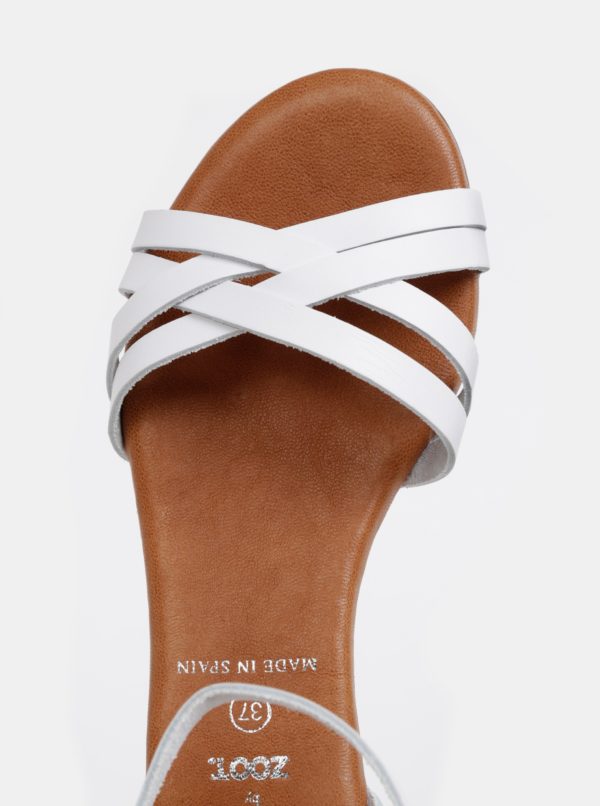 Biele kožené sandále OJJU