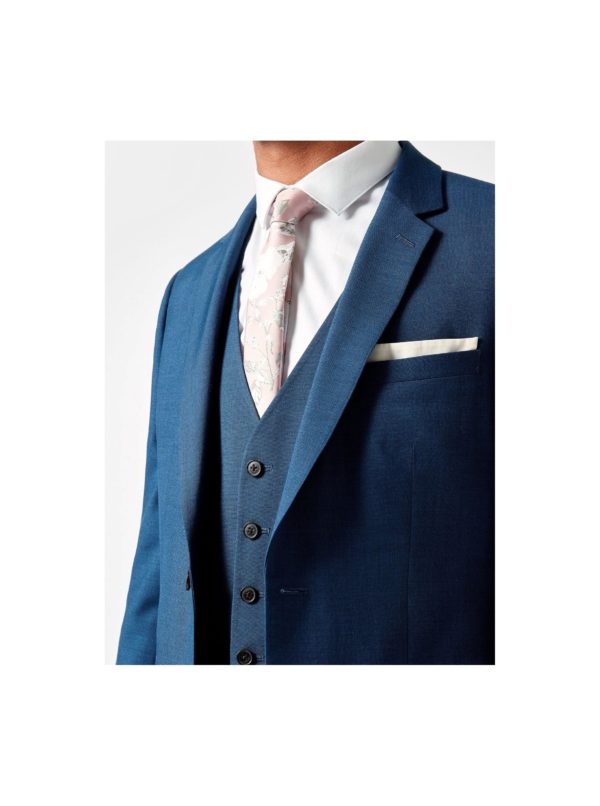 Modré oblekové slim fit sako Burton Menswear London
