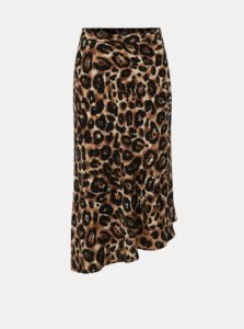 Čierno–hnedá asymetrická sukňa s gepardím vzorom Miss Selfridge
