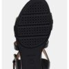 Čierne dámske kožené sandále na plnom podpätku Geox Mary Karmen