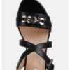 Čierne dámske kožené sandále na plnom podpätku Geox Mary Karmen