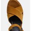 Hnedé dámske semišové sandále na platforme Geox Zerfie