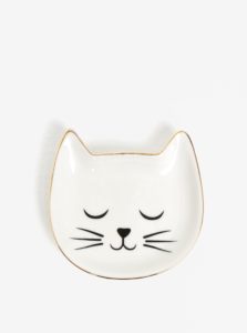 Krémový tanierik na šperky v tvare mačky Sass & Belle Cat´s Whiskers