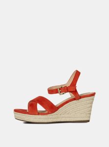 Červené dámske semišové sandálky Geox Soleil