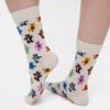Krémové dámske vzorované ponožky Happy Socks