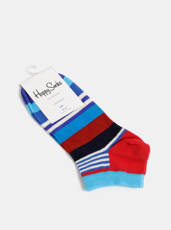 Modré pruhované ponožky Happy Socks