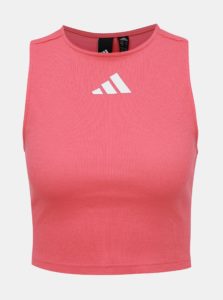 Rúžový dámsky crop top s priestrihom na chrbte adidas Performance