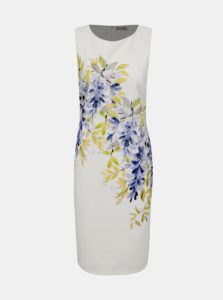 Krémové dámske kvetované púzdrové šaty M&Co