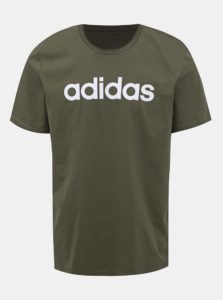 Kaki pánske tričko s potlačou adidas CORE Lin