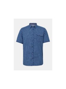 Modrá pánska kockovaná regular fit košeľa Tom Tailor