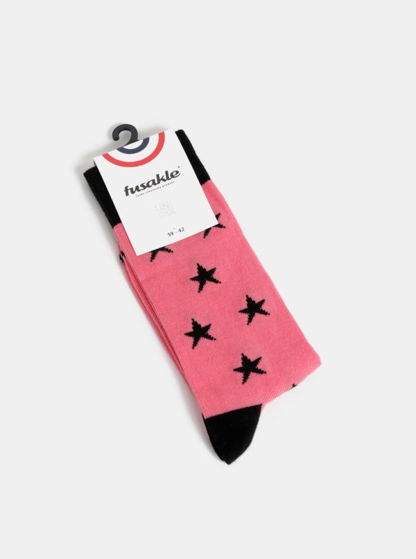 Rúžové dámské vzorované ponožky Fusakle Hviezda