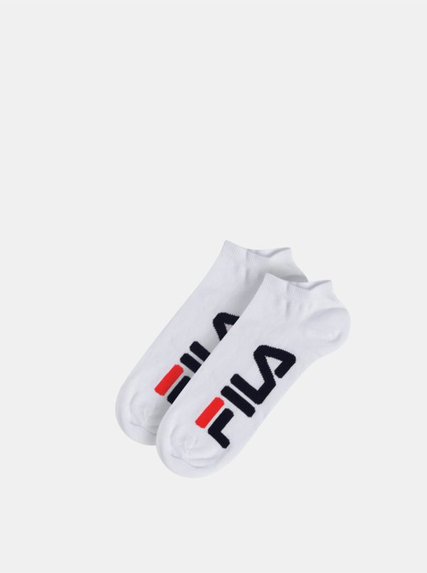 Sada dvoch párov pánských bielych nízkych ponožiek FILA