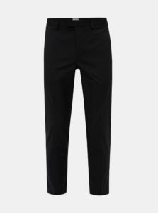 Čierne slim fit nohavice s pruhmi na bokoch Burton Menswear London