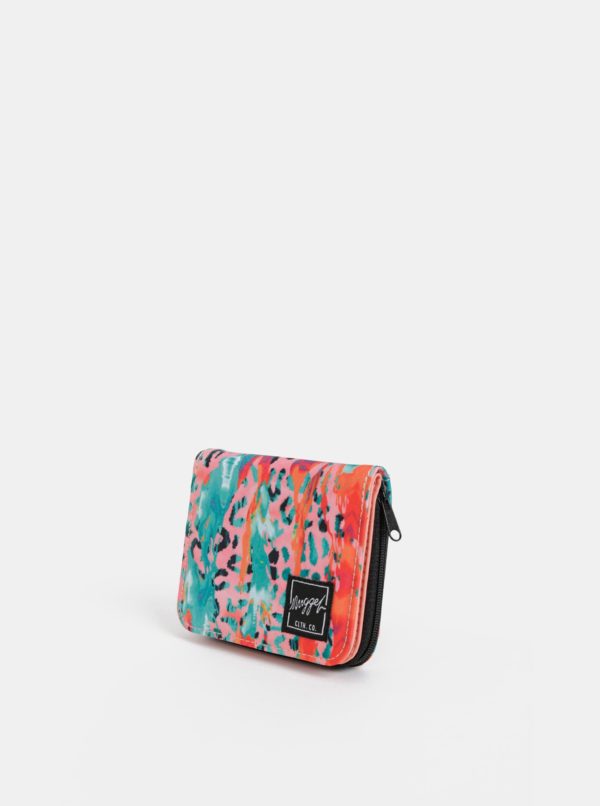 Zeleno-rúžová dámska vzorovaná peňaženka NUGGET Aurora