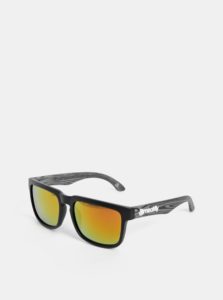 Šedo-čierne vzorované slnečné okuliare Meatfly Memphis