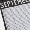 Čierno-biely plánovací kalendár so samolepkami Design Letters