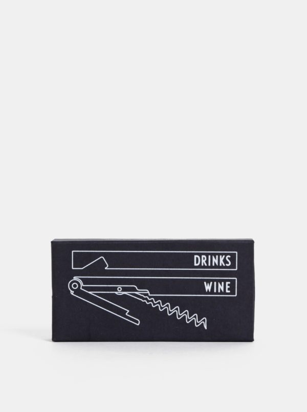 Čierny set na otváranie vína a piva Design Letters