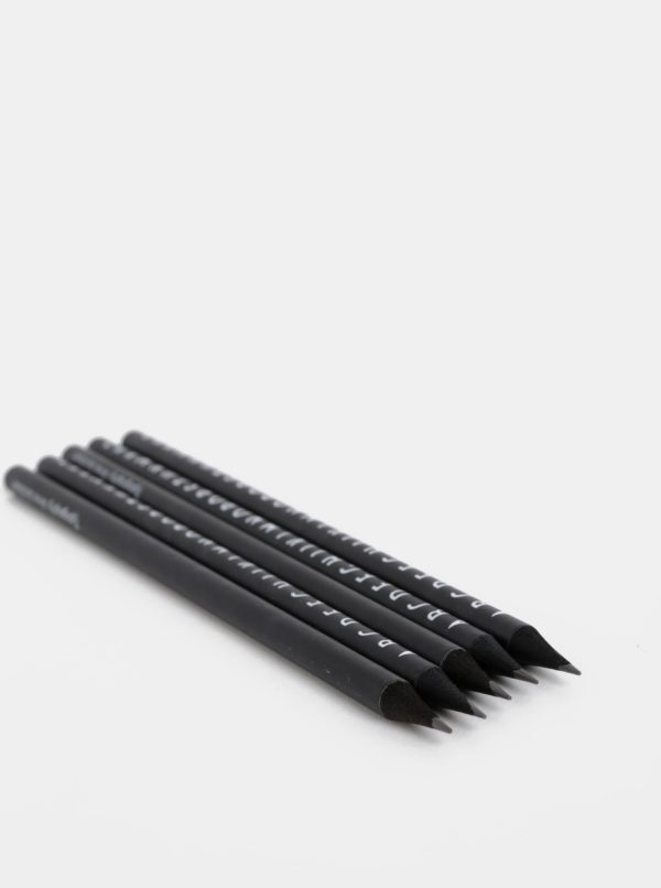 Sada piatich čiernych ceruziek Design Letters