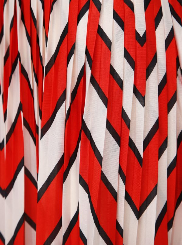 Bielo-červená vzorovaná plisovaná midi sukňa Jacqueline de Yong Harper