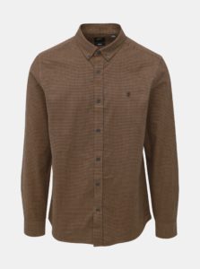 Hnedá kockovaná slim fit košeľa Burton Menswear London Rust