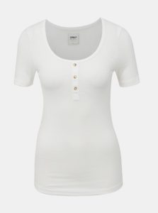 Biele rebrované tričko ONLY Veronika