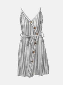 Bielo-šedé pruhované šaty Haily´s Elfie