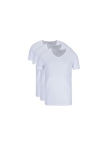 Kolekcia troch pánskych bielych tričiek do V Tommy Hilfiger