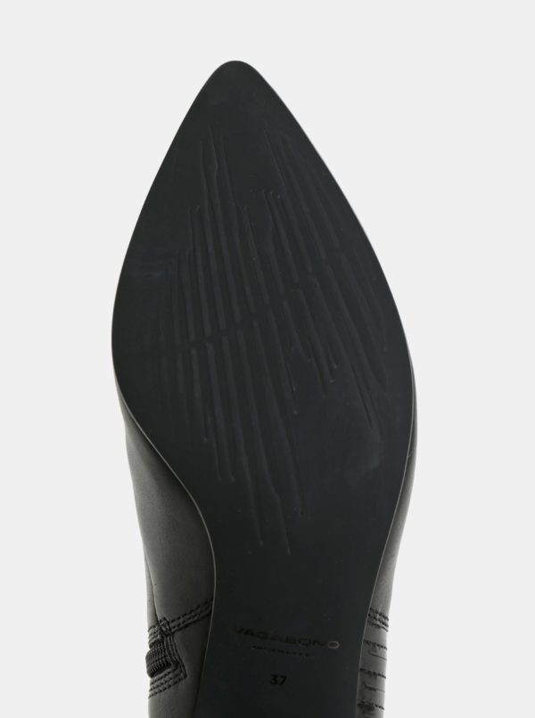 Čierne dámske kožené členkové topánky Vagabond Mya