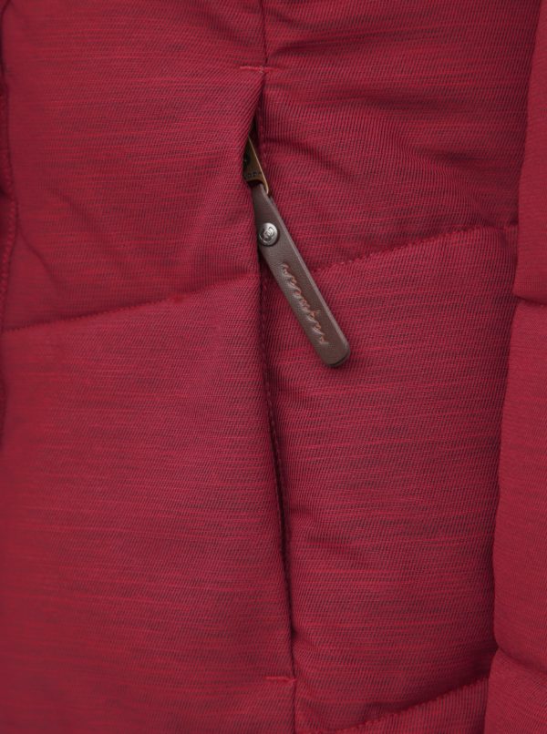 Vínový dámsky prešívaný funkčný zimný kabát Ragwear Pavla