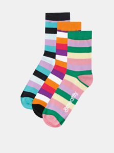 Sada troch párov dámskych ponožiek v zelenej, červenej a rúžovej farbe Meatfly