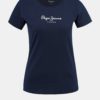 Tmavomodré dámske tričko s potlačou Pepe Jeans New Virginia
